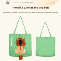 Sacs à bandoulière en toile de coton de style classique pour chat et chien, grande capacité 12 oz, avec bouton-pression pour petits animaux, pour les sorties