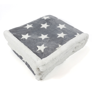 Accogliente coperta invernale in poliestere 100% all'ingrosso con Design natalizio a doppio strato renna stella 60*70 "plaid reversibili - Product Image 1