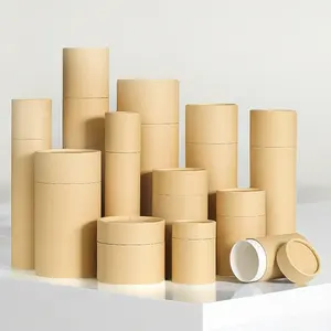 Fabricant de papier texturé biodégradable personnalisé, emballage de tubes en papier kraft cylindrique