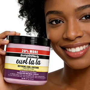 Gel hydratant bio aux herbes pour boucles, crème définissante anti-frisottis pour cheveux naturels, fixation moyenne pour cheveux afros, sans résidus - Product Image 1