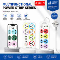 Enchufe de Extensión Industrial Transfronterizo IP44 ABS 10A con Interruptor, 5 Tomas, Cable de 2m, Estándar US/UK para el Mercado de India y Myanmar