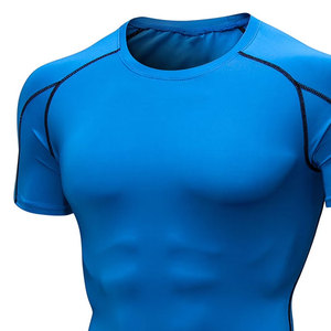 Best Supplier Premium Men's Short Sleeve Compression Shirts-Eco-Friendly Quick Dry Breathable Spandex/Polyester Fitness Wear - Product Image 3