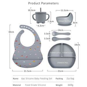 ชุดภาชนะอาหารสำหรับเด็กทารกทำจากซิลิโคน4ชิ้นพร้อมช้อนชุดป้อนอาหารปราศจากสาร BPA พร้อมถ้วยจิบโลโก้ตามสั่ง - Product Image 4