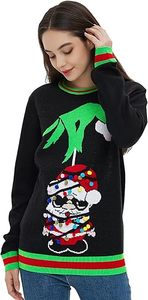 2024 personnalisé hommes drôle Festival noël <span class=keywords><strong>pull</strong></span> père noël motif Jacquard <span class=keywords><strong>pull</strong></span> moche noël Grinchs <span class=keywords><strong>pull</strong></span> - Product Image 3