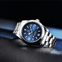 Relojes mecánicos Benyar 5177 de acero inoxidable para hombre, de alta calidad, resistentes al agua, de marca superior, ideales para regalo.