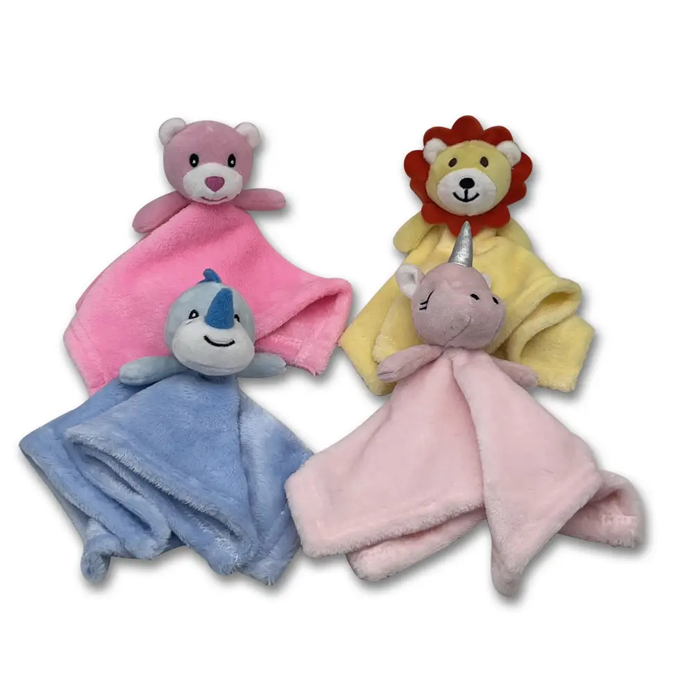 Belle peluche bébé couvertures doux sécurité serviette Animal couverture jouet pas cher peluche couverture de sécurité