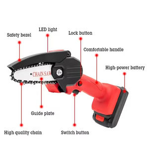 4/6 Inch Industrial <b>Mini</b> Outdoor Cordless 21V Battery DIY Electric Chainsaw Garden Pruning Wood Cutting Reciprocating Compound - Product Image 2