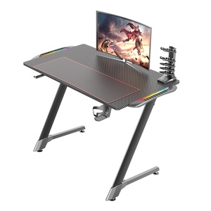 Bureau de jeu pour PC, forme en Z, le plus populaire, avec éclairage RGB, 1 pièce, simple, réglable, OEM, long, pour ordinateur de bureau - Product Image 3