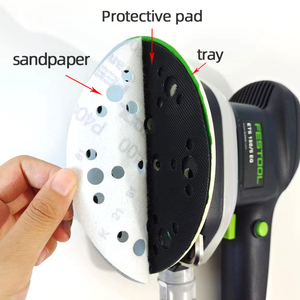 4 pièces de protection rondes non originales de 6 pouces à 48 trous pour ponceuse à sec <span class=keywords><strong>Festool</strong></span>, tête de ponçage pour machine à poncer - Product Image 3