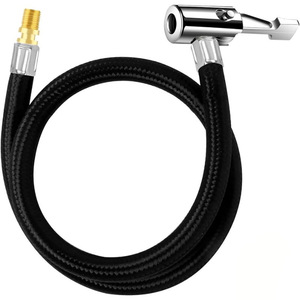 Tire Inflator Extension Hose 16.5cm Black High Pressure Resistant Fast <b>Inflate</b> For Air Products - Product Image 1