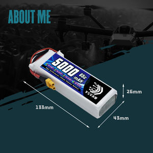 VSVAW 11.1V 5000mah 3S Drone batteria Lipo XT60 T Deans XT90 EC5 RC parti 65C per FT012 barca da corsa auto elicottero FPV Drone - Product Image 5