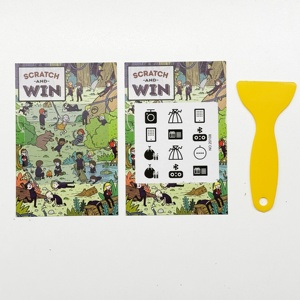 Carte à gratter promotionnelle 15*7cm en papier couché et carton, impression numérique personnalisée du logo, tickets de loterie à gratter pour entreprises - Product Image 3
