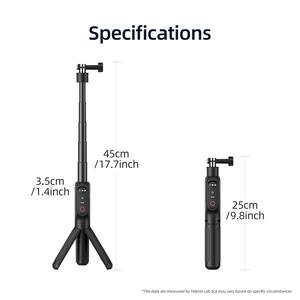 TELESIN Palo Selfie con Control Remoto y Trípode de Aleación de Aluminio Recargable de 5000 mAh, Rotación de <span class=keywords><strong>360</strong></span>° para <span class=keywords><strong>Hero</strong></span> 13/12/11/10/9 <span class=keywords><strong>Max</strong></span> - Product Image 6