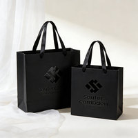 Wholesale Custom Embossed Logo Gift Hand Tote Shopping Bags With Luxury Ribbon Handle Reusable Hard Paper T-Shirt Shopping Bag