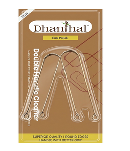 Dhanthal Stainless Steel Tongue Cleaner Eco Pack Featuring 2 Pieces Double Handle Design Superior Quality Non Slip Better Grip - Product Image 3