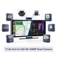 Écran tactile 4K de 11,26 pouces avec navigation GPS, prise en charge USB, CarPlay sans fil et Android Auto avec caméra, rétroviseur pour OEM
