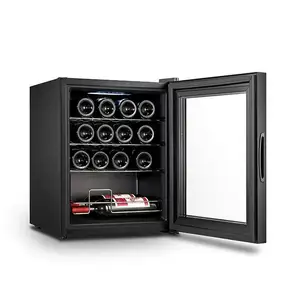OEM Custom Mirror Glass Door 16 Bottles Display Mini Wine Cooler And Minibar Drink Fridge