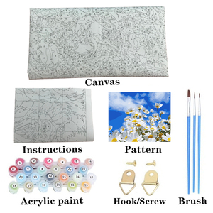 Arte de la pared flor pintura al óleo <span class=keywords><strong>por</strong></span> números Diy flores silvestres blancas decoración de jardín <span class=keywords><strong>cuadros</strong></span> <span class=keywords><strong>para</strong></span> la decoración del hogar foto - Product Image 4