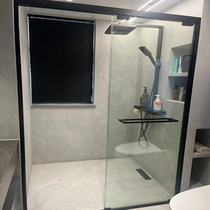 Box <span class=keywords><strong>Doccia</strong></span> Moderno MapleMiles in <span class=keywords><strong>Vetro</strong></span> Temperato con Porta <span class=keywords><strong>a</strong></span> Battente in Acciaio Inox per Hotel - Product Image 4