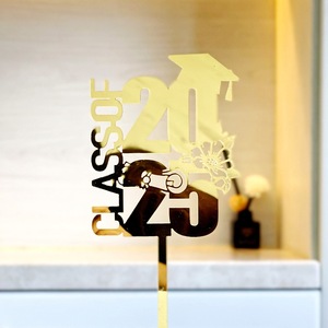 Décoration de gâteau de remise de diplôme en acrylique « Miel et Douceur » – 2025 – Félicitations – Joyeux Remise de Diplôme – Fournitures de fête - Product Image 6