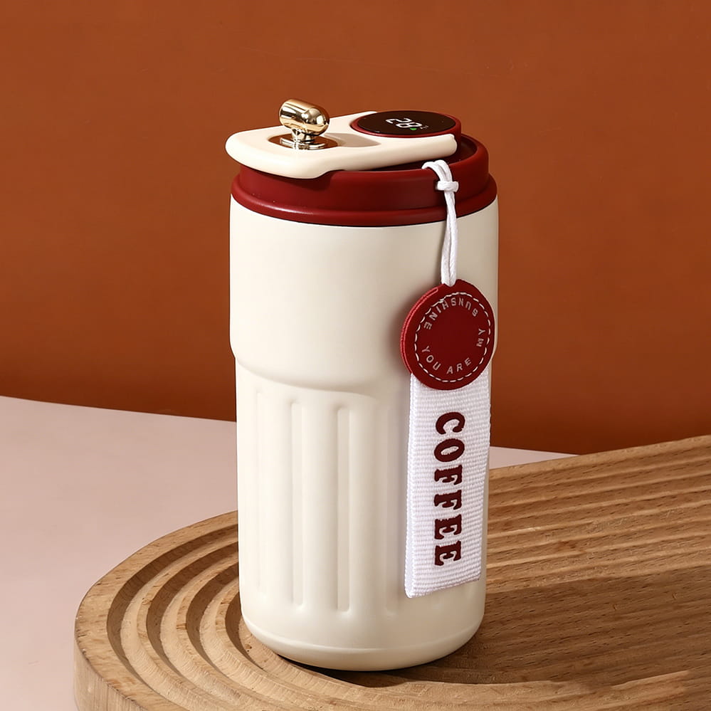 beige mug+Red lid