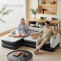 Canapé gonflable modulaire Pursuefree Deluxe floqué, canapé extra large de luxe, canapé-lit léger pour usage intérieur