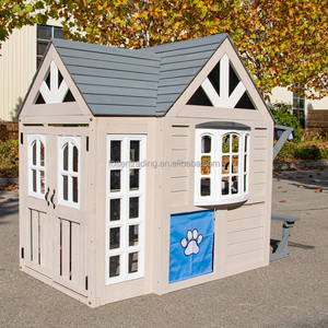 Maisonnette de jeu en bois pour enfants, élégante et tendance, avec banc et cuisine en bois - Product Image 6