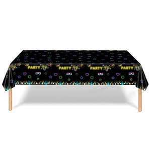 Vaisselle de fête sur le thème du néon, assiettes en papier, gobelets, serviettes, fournitures de fête d'anniversaire néon, jetables, pour usage en intérieur - Product Image 4