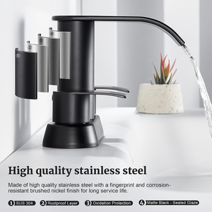 Grifo monomando de lavabo de acero inoxidable negro con sensor táctil, montado en cubierta, para lavabo de baño - Product Image 1