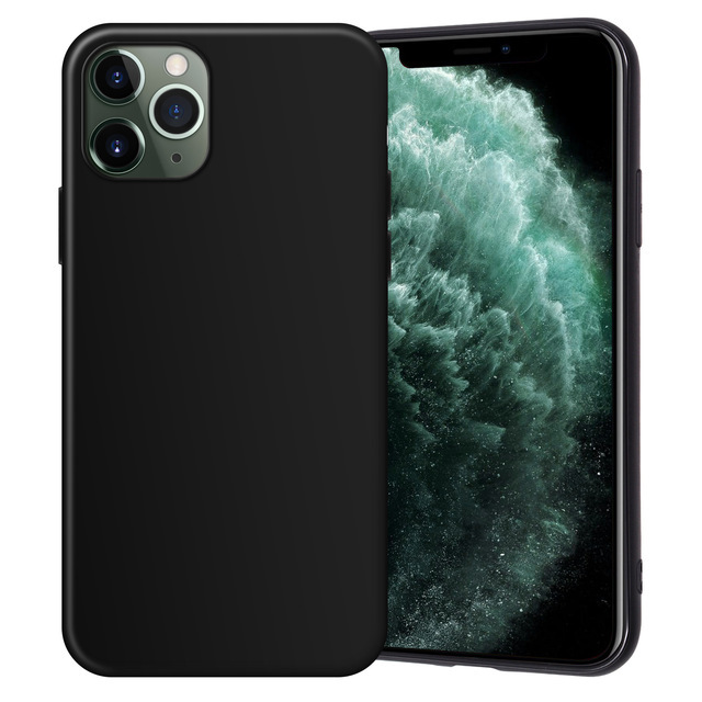Ultra Thin Black Matte TPU Case for iPhone 7 XS XR SE Case Silicone Soft Back Cover for iPhone 11 12 13 14 15 16 Pro Max Plus