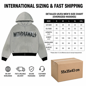 Sudadera con capucha vintage desgastada y rasgada estilo hip hop para hombre, ropa urbana de marca privada, personalizada, 100% algodón, oversize, con letras, de gran gramaje. - Product Image 6