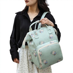 Fashion <b>Cartoon</b> Mommy Bags Customized Logo Oxford Waterproof Lightweight Baby Diaper <b>Backpack</b> - Product Image 2