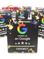 Support d'affichage NFC 13,56 MHz personnalisable sans contact avec code QR pour les avis Google, étanche en PVC