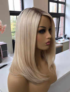 Peluca de <span class=keywords><strong>cabello</strong></span> humano virgen europeo 100%, pelo <span class=keywords><strong>corto</strong></span> con encaje frontal, pelo de bebé prearrancado, color platino - Product Image 5