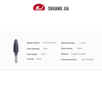 SHUANGJIA 3/32" Fraise rotative électrique en acier noir et carbure de tungstène pour manucure