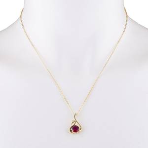 2 Ct <b>Ruby</b> <b>Necklace</b>, <b>Ruby</b> Pendant, Diamond <b>Necklace</b>, Swan <b>Necklace</b>, July Birthstone <b>Necklace</b>, Gift For Her - Product Image 4