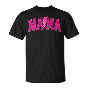 Camiseta a cuadros Mama Lightning, diseño negro y rosa, regalo para el día de la madre - Product Image 1