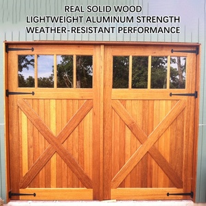 Puertas de Garaje de Estilo Rústico Americano, Fabricadas en <span class=keywords><strong>Madera</strong></span> Sólida, Estructura Estable, Funcionamiento Suave, Reducción de Ruido, Venta al Por Mayor de Fábrica - Product Image 2