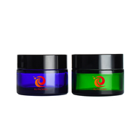 Pot en verre transparent vert de 20g, 30g, 50g, vide, pour cosmétiques, baume pour les lèvres, nettoyant visage, crème pour les yeux, gel, avec couvercle
