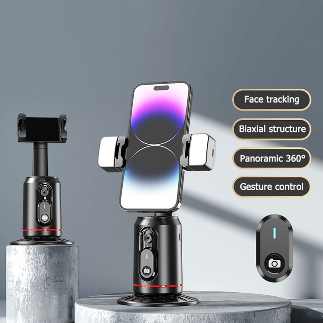 Auto AI Face Tracking Gimbal Stabilizer Fill Light 360 Rotation Phone Holder Featuring for 5.2 Wireless Mobile Phone