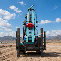 Foreuse à chenilles durable pour puits d'eau, machine de forage DTH diesel, pour forages profonds de 300m à 500m