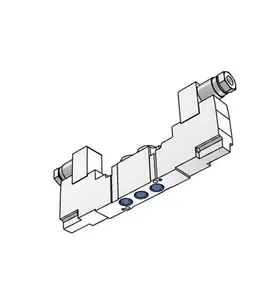 Válvula solenoide SMC, tipo de tubería directa, sello central de 3 posiciones, válvula única tipo enchufe DIN DC24V, bloqueo de reducción