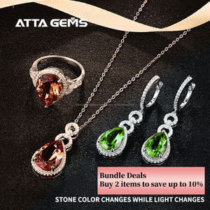 Zultanite Diaspore conjunto de joyas de piedras preciosas <span class=keywords><strong>para</strong></span> mujeres, anillo de Plata de Ley 925 pendientes collar hecho - Product Image 5