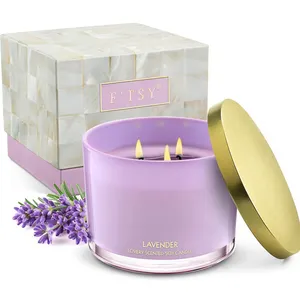Precio al por mayor barato personalizado velas perfumadas Set Lavanda Flores Sabor Aromas Velas