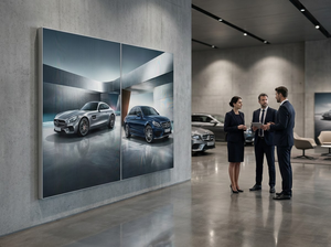 ผลิตในเยอรมนี จอแสดงผลเลนติกูลาร์แบบโมดูลาร์ Lentiprint ขนาด 240x180 ซม. 2 แผง 40 LPI แนวนอน กรอบสีเงิน ไม่มีขาตั้งพื้น - Product Image 5