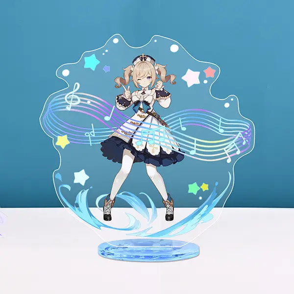 Low MOQ Custom Clear Acrylic Anime Display Standee Cartoon Character Stand Keychain Transparent Epoxy Acrylic Keychain