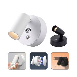 Custom Logo No Punch Rechargeable Hotel Bedroom <b>Bedside</b> <b>Wall</b> Lamp Black White Simple Living Room Background <b>Wall</b> <b>Light</b> - Product Image 2