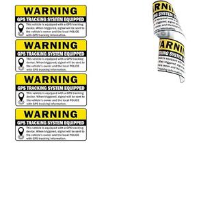 Gps מעקב מדבקה נגד גניבת רכב אזהרה 6 חבילה 2.5 "x 3.5" X "מדפי ויניל דו צדדי, ב/חיצוני, למינציה עבור uv & מים - Product Image 1