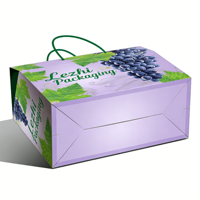 Boîte en carton ondulé B imprimée en couleur avec poignée en corde pour raisins secs de marque privée