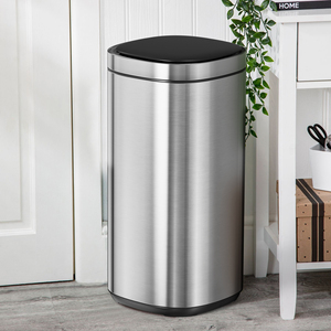 30L smart trash bin trash can stainless steel trash can automatic household big sensor bin